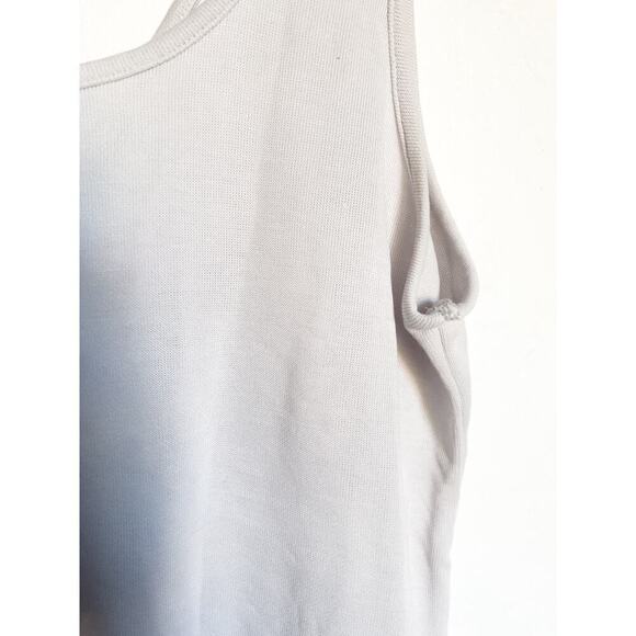 Athleta Strappy Tank Top Low Back Model Knit Fabric Medium Light Gray - Picture 4 of 6